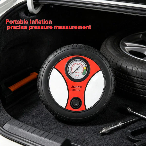 12V Mini Car Tire Inflator Pump – 260 PSI Portable Air Compressor
