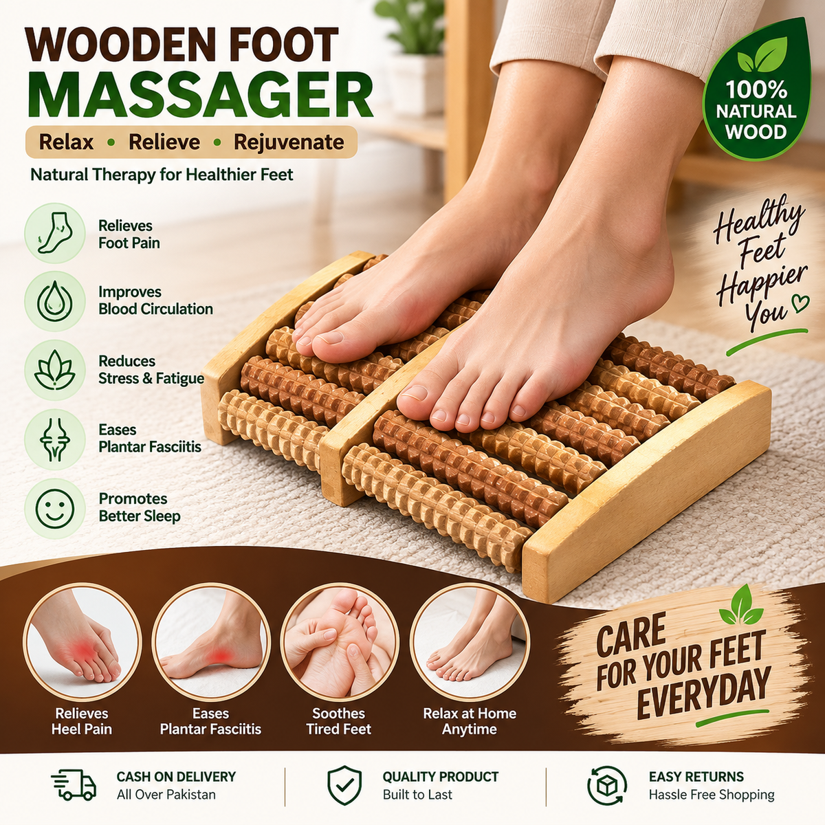 Wooden Foot Massager
